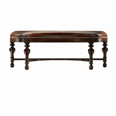 Panchina Bed End Bench with Nail Head Trim